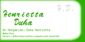 henrietta duha business card